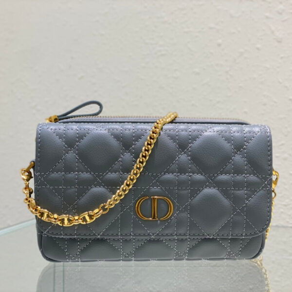 D Caro Pouch with Chain (حقيبة كلاتش دي كارو بسلسلة)