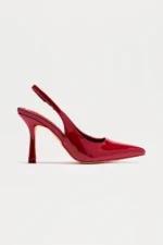 Spectate Faux Patent Slingback Pumps