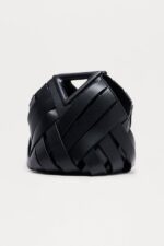 Leather Crossbody Handbag - Black