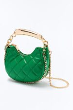Leather Satchel Bag - Green