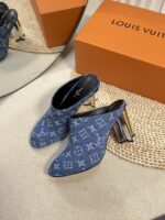 LV High-Heeled Sandals (لوي بكعب عالٍ مُرصّع صندل ) - Image 2